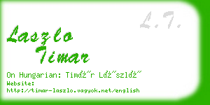 laszlo timar business card
